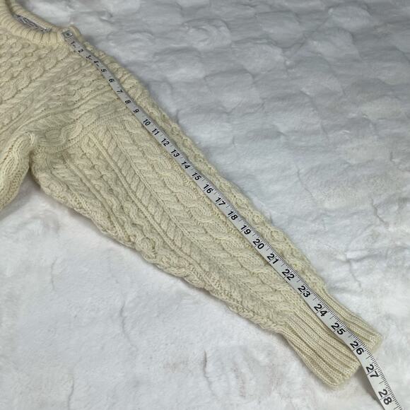 🔥Highland Home Industries Scotland Wool Aran Cable Knit Fisherman Preppy Sweater - Picture 14 of 15